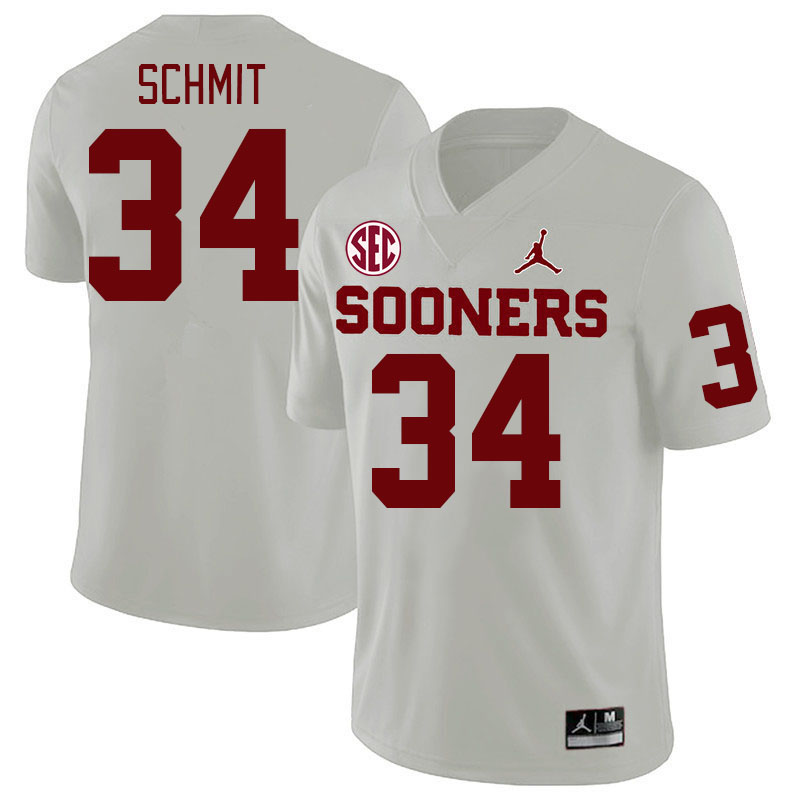 Men #34 Zach Schmit Oklahoma Sooners 2024 SEC Conference College Football Jerseys-White